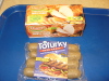 Layer's one and two: Quorn Turk'y Roast and Tofurky Brats
