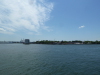 Northern Governors Island. The grey block building on the left is a ventilation building for the Brooklyn-Battery Tunnel
