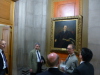 Examining a portrait of Seth Low, President of Columbia 1890 - 1901