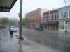 At this point, it began to pour in Ypsilanti. I took shelter under the awning of a thrift shop.
