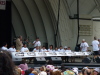 Participants in a tiramisu eating contest