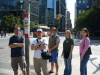 Nick, Jason, Mike, Megan and Beth, waiting for a streetcar