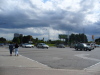 Waiting for the bus outside the OSC, CN Tower in the distance