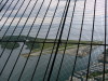 In the outside observation deck, visible is the airport on Toronto Island