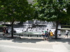 A fountain outside of of Rogers Centre